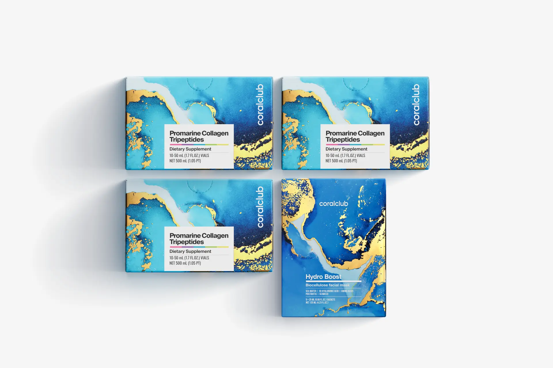 Promarine Collagen Tripeptides komplekt (1 kuu kuur) & Hydro Boost Biocellulose Facial Mask (5 pakikest)
